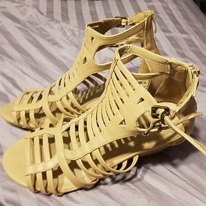 Torrid Nude Cage Wedge Shoe/Sandal size 8